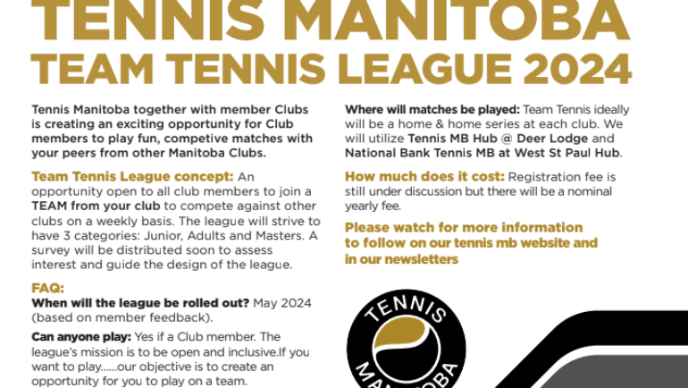Tennis Manitoba: Team Tennis League Initiative